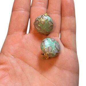 Vintage Green And Purple Clip On